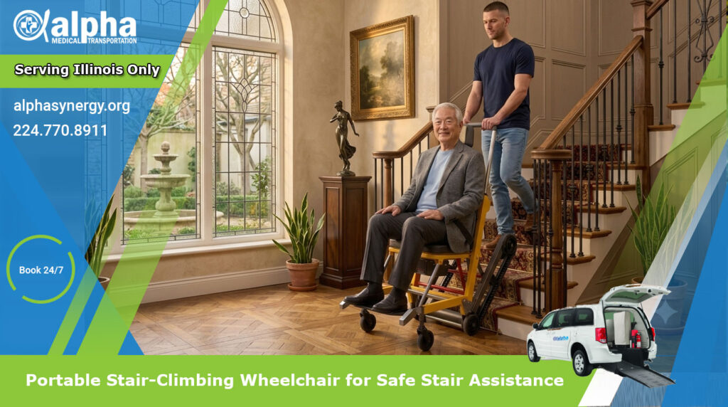 Portable Stair-Climbing Wheelchair for Safe Stair Assistance
