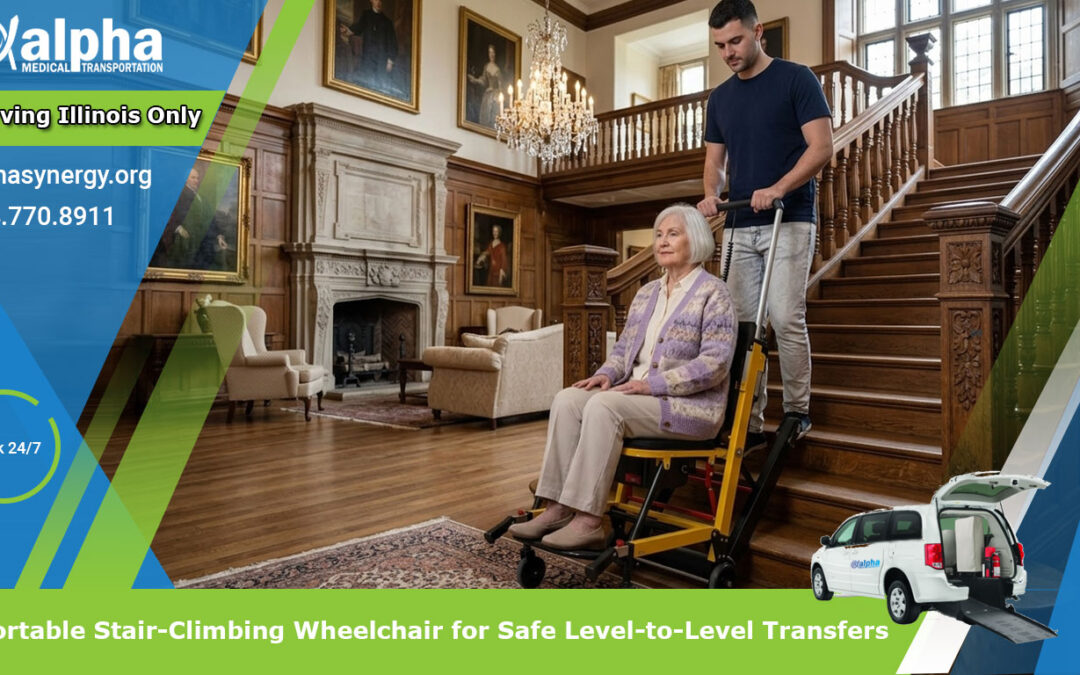 Portable Stair-Climbing Wheelchair for Safe Level-to-Level Transfers