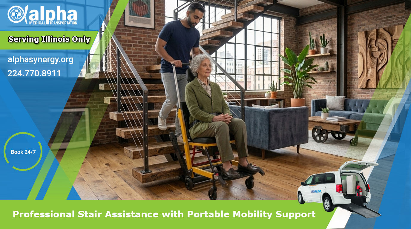 Professional Stair Assistance with Portable Mobility Support